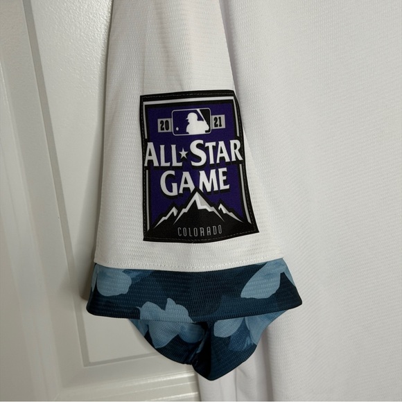 Nike Atlanta Braves Size XL 2021 MLB All-Star NL Game White Jersey Camo Accent - Picture 3 of 12